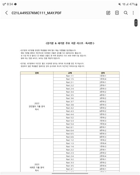 2024 강기분 지문 리스트